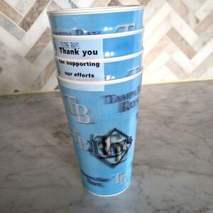 Tampa Rays plastic drink cups. Set of 4. 12-16oz.